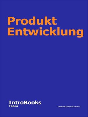 cover image of Produkt Entwicklung